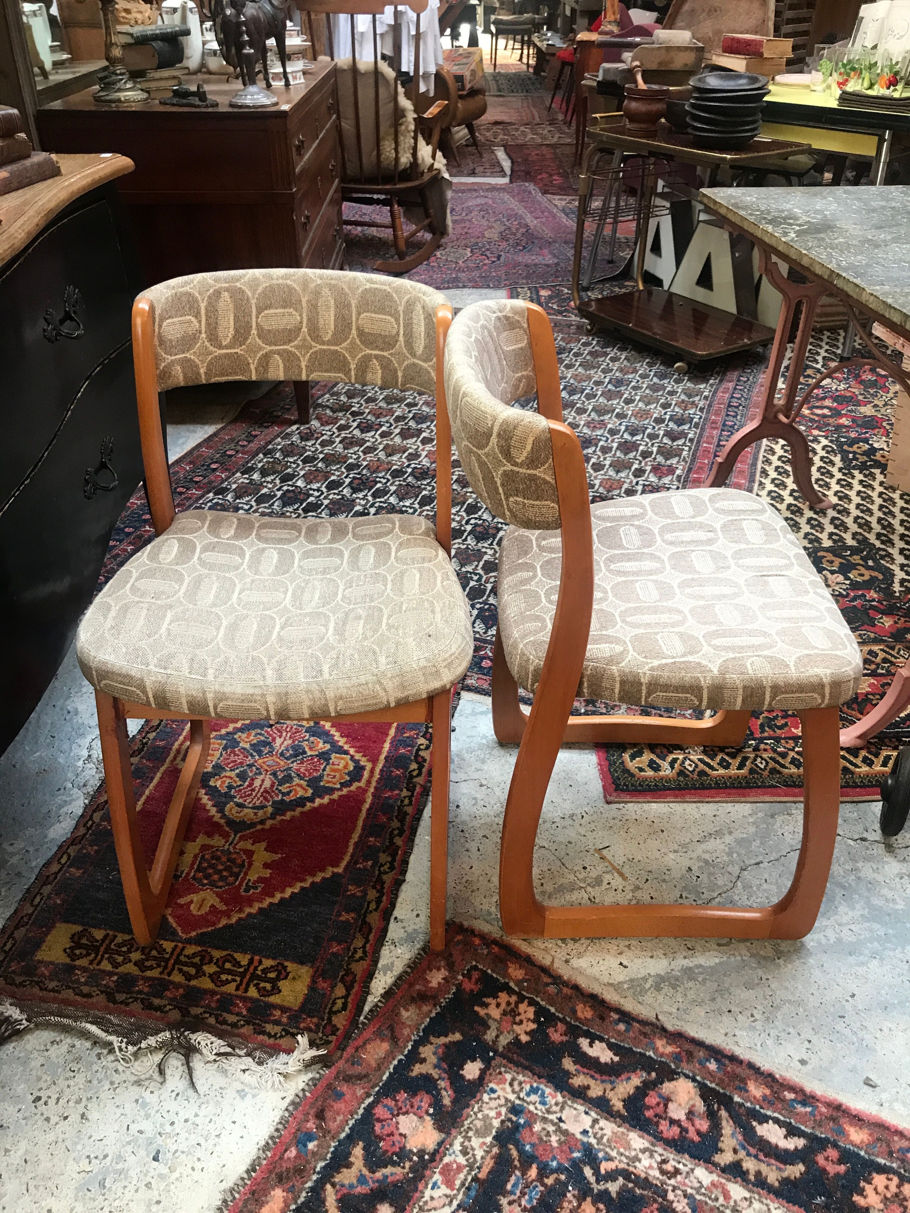 Paire de chaises traîneau 1960 Self