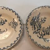 Set of 6 deep plates from Gien "chardons"