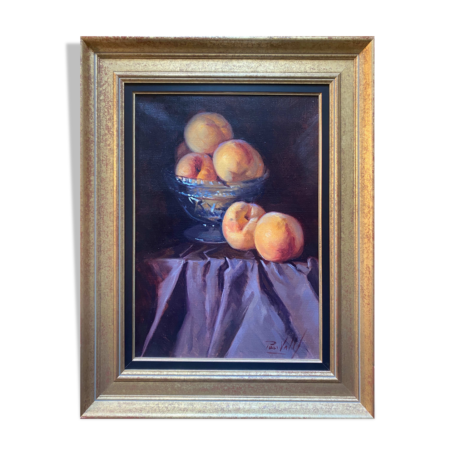 HST table "Still life with peaches" signed + frame