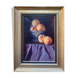 HST table "Still life with peaches" signed + frame
