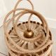 Vintage fabric and wood pendant light
