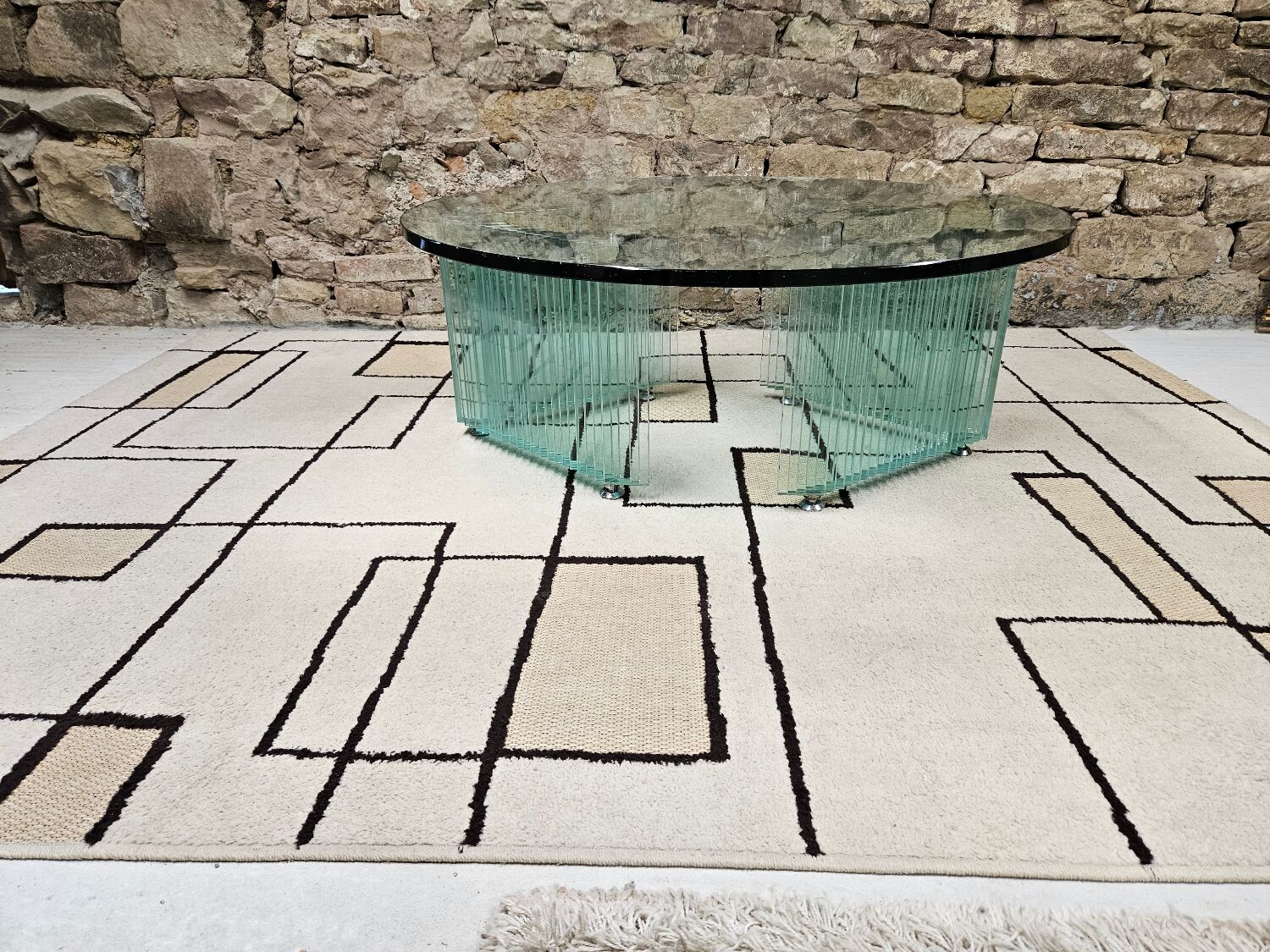 Italian glass coffee table 1970s