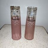 Paire de vases verre émaillé