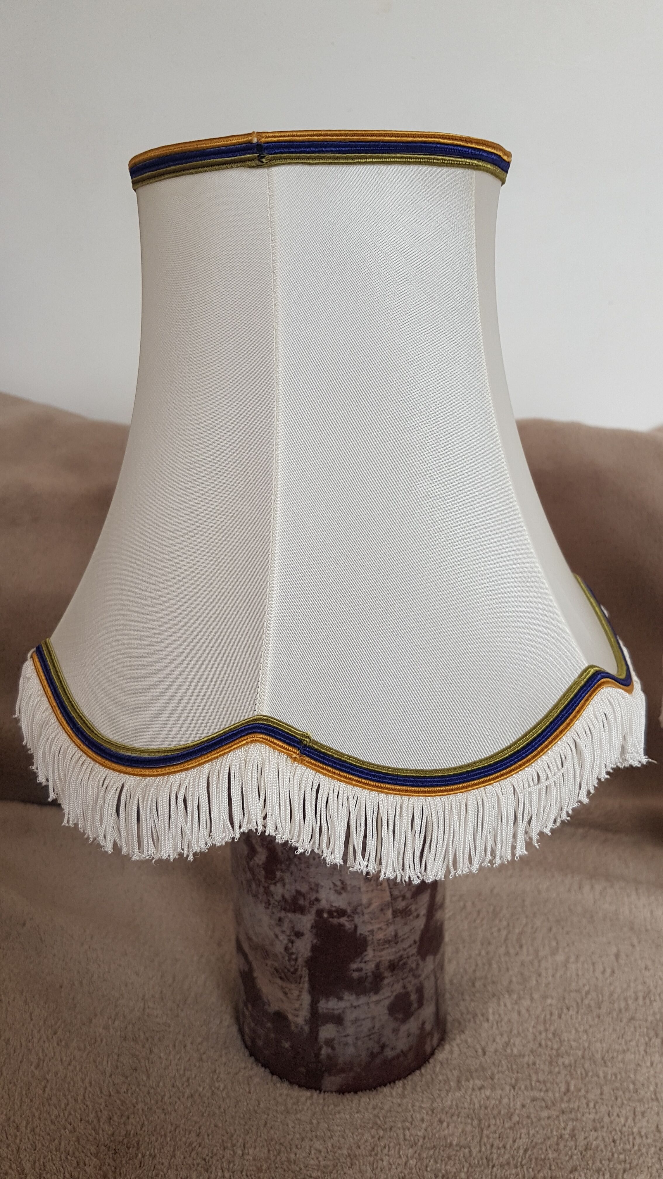 2 handmade lampshades in satin silk canvas