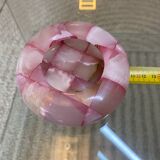 Pink and white onyx ashtray