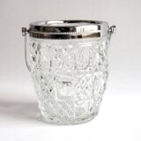 Checkerboard glass ice bucket