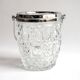 Checkerboard glass ice bucket