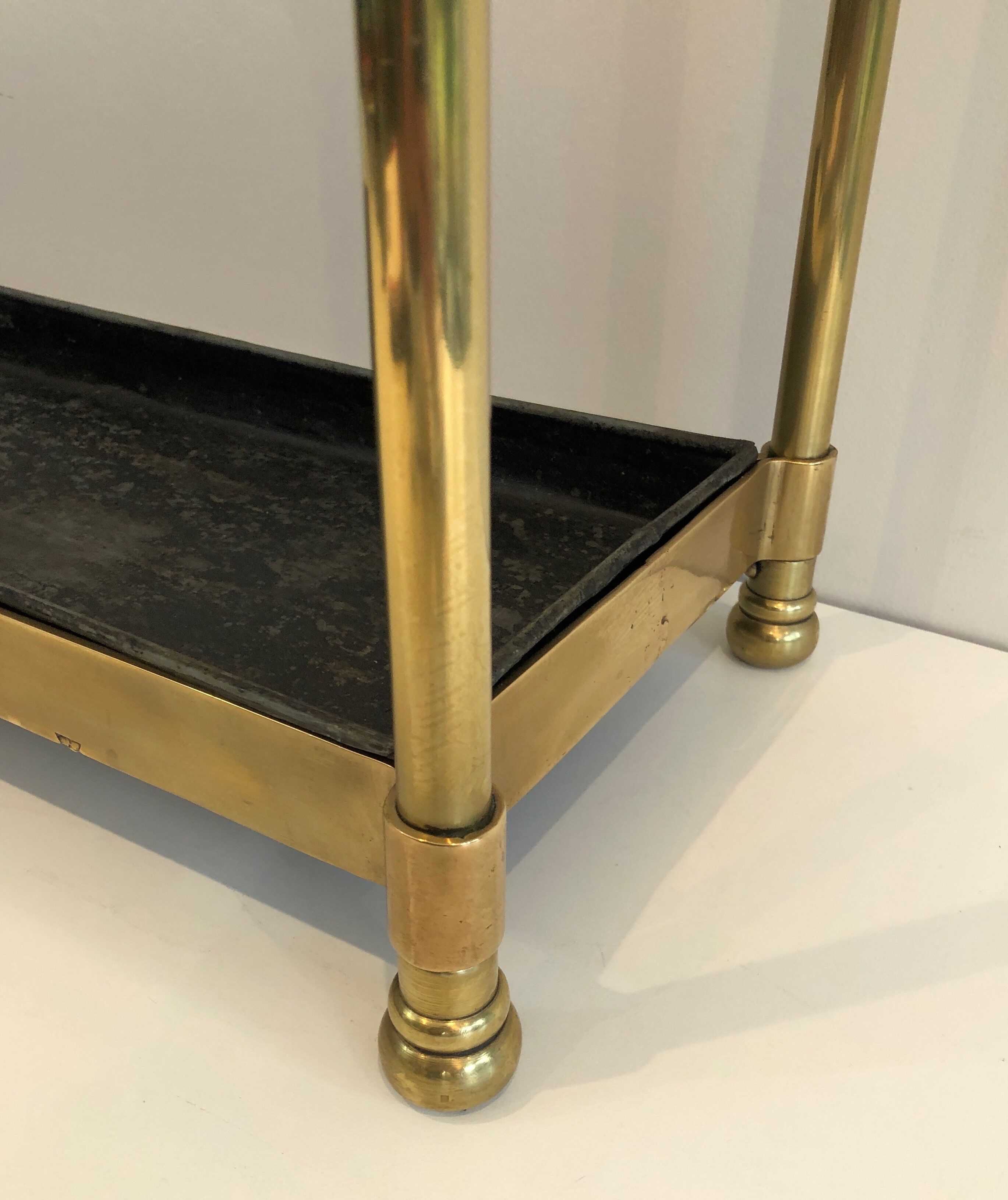 Rectangular umbrella holder in brass and cast iron. french work. around 1900