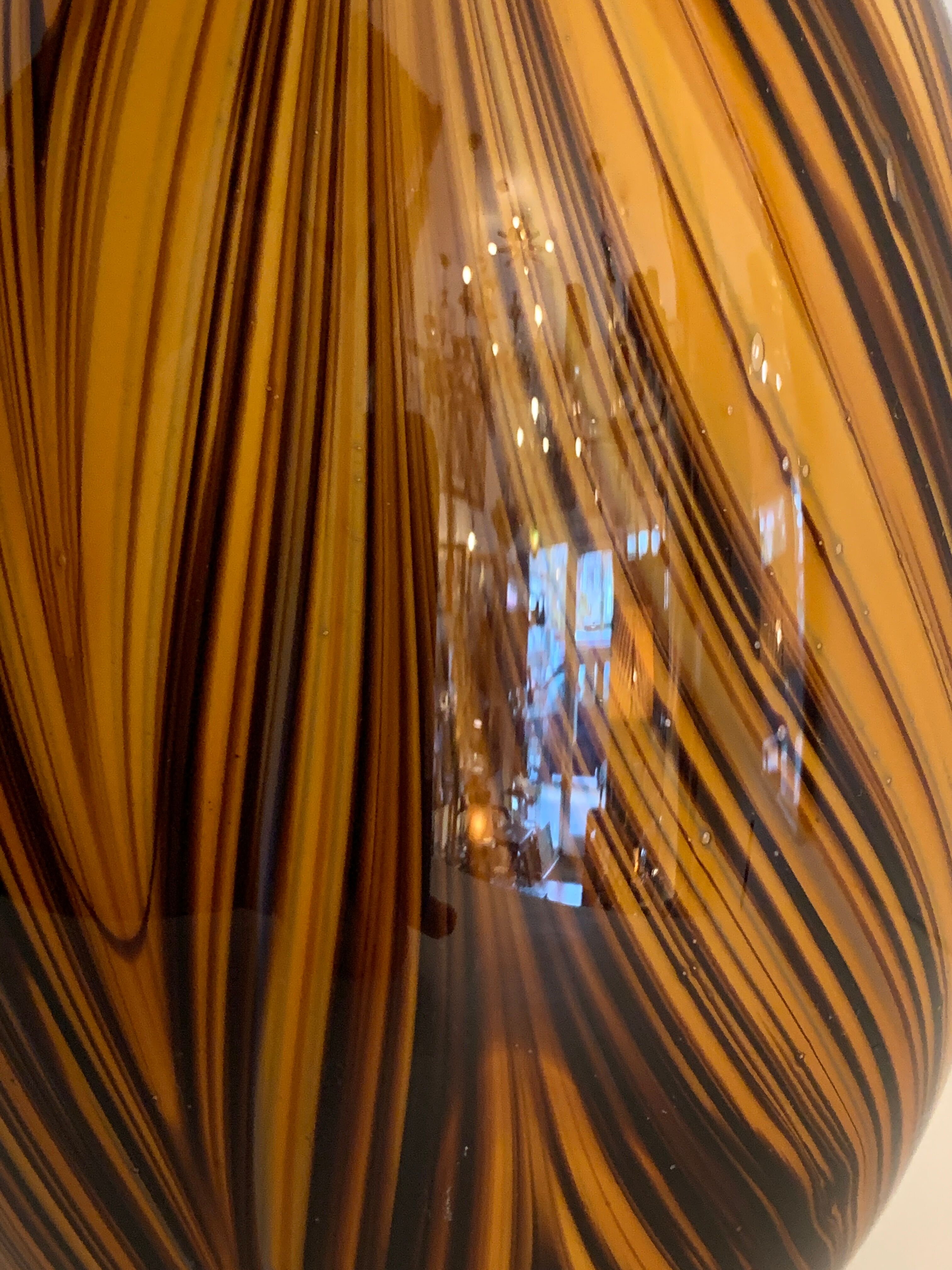 Yellow and black glass vase