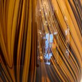 Yellow and black glass vase