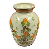 Quimper earthenware vase with floral decoration 19 cm