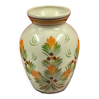 Vase en faïence de Quimper décor fleuri 19 cm