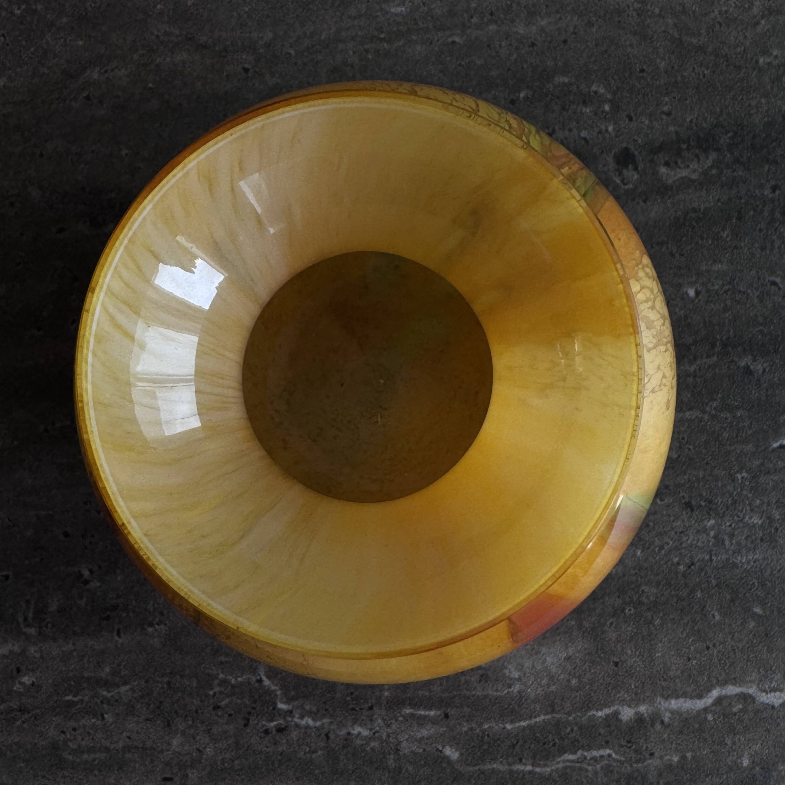 Vintage La Rochère Vase - Coloured Marbled Glass - Signed