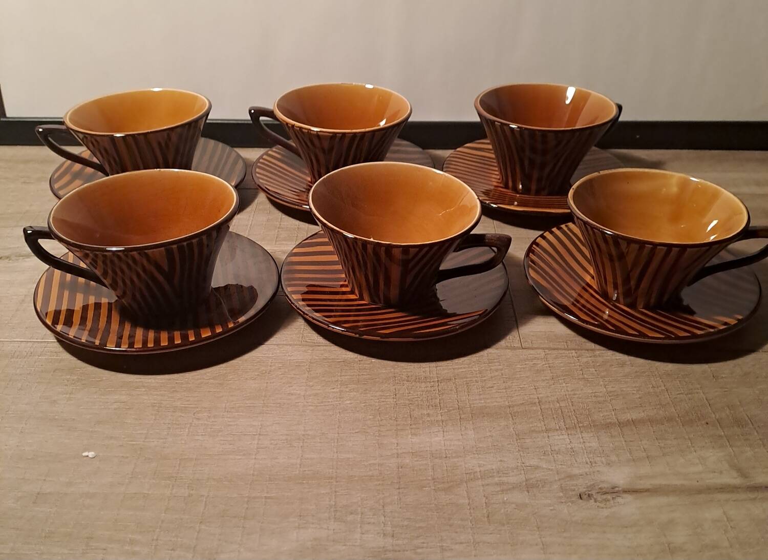 6 cups Sarreguemines, model Domino