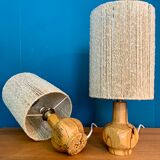 Pair of wooden lamps