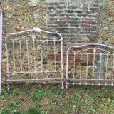 Ancien lit 120 cm fer forgé couleur rose