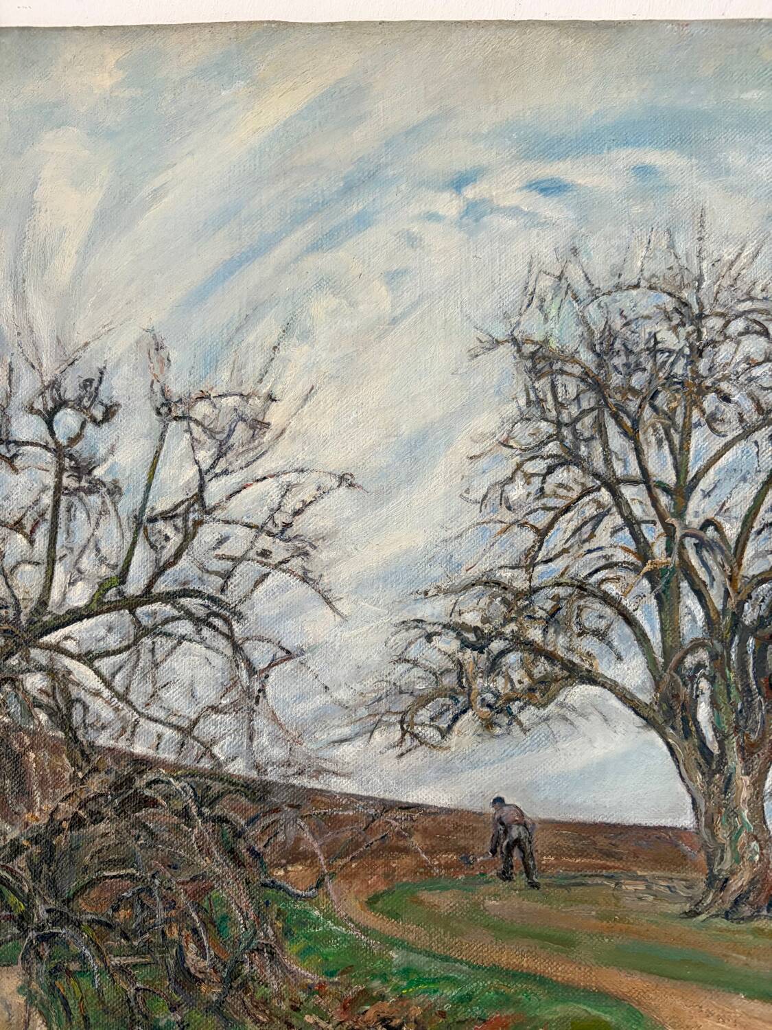 The path under the winter trees signed Maurice Bouillot 1946