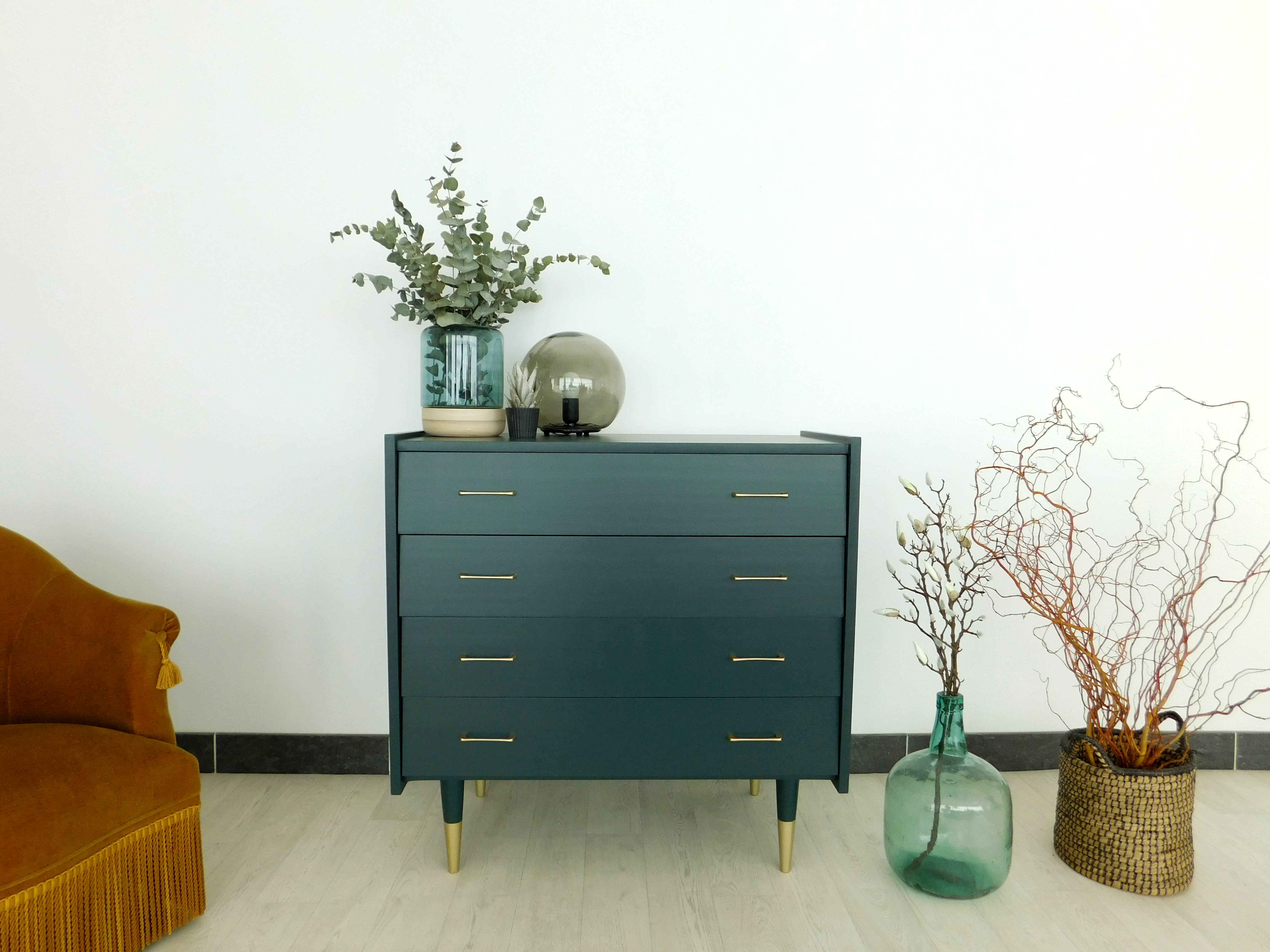 Dark green vintage dresser