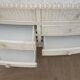 Commode blanche rotin osier incurvé