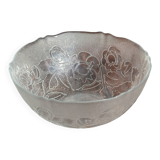 Vintage salad bowl with stylised rose pattern D23 H10