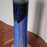 Art Deco enamel vase signed Leune