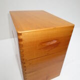 old mortised box in light varnished wood