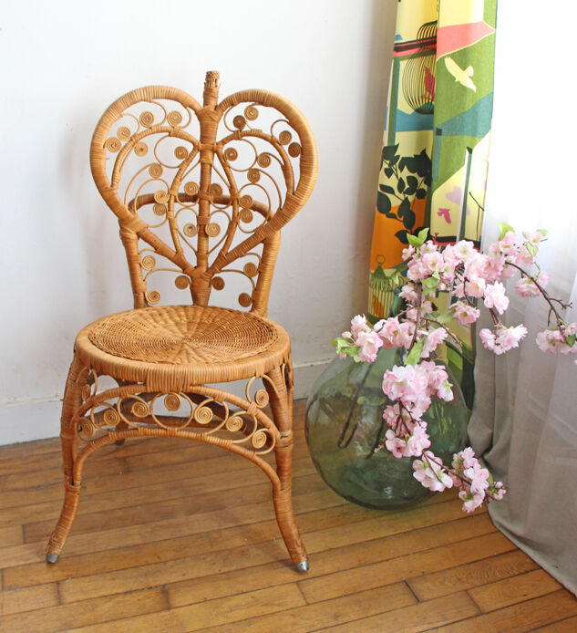 Chaise peacock en rotin