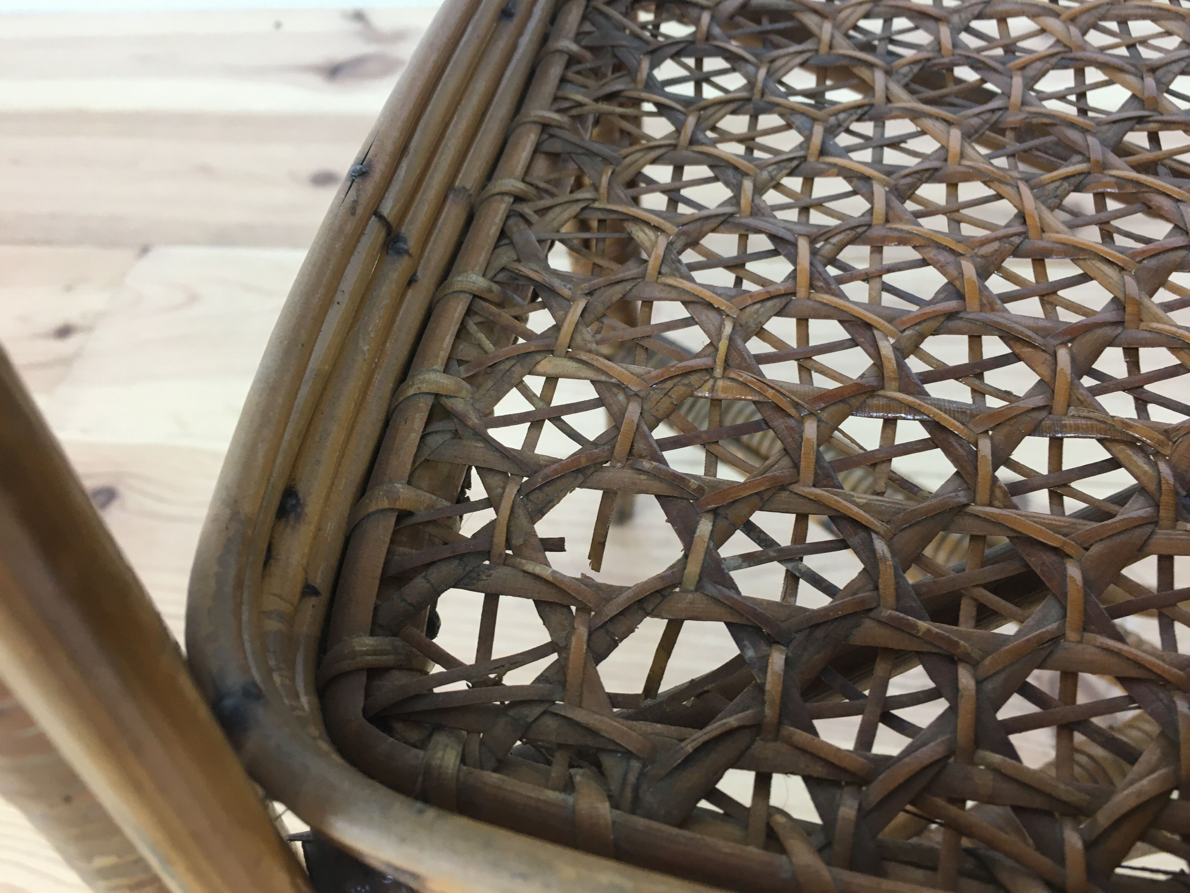 Side table or rattan and canning service