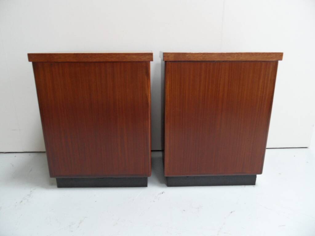 Mid century set of 2 mahogany filing cabinets