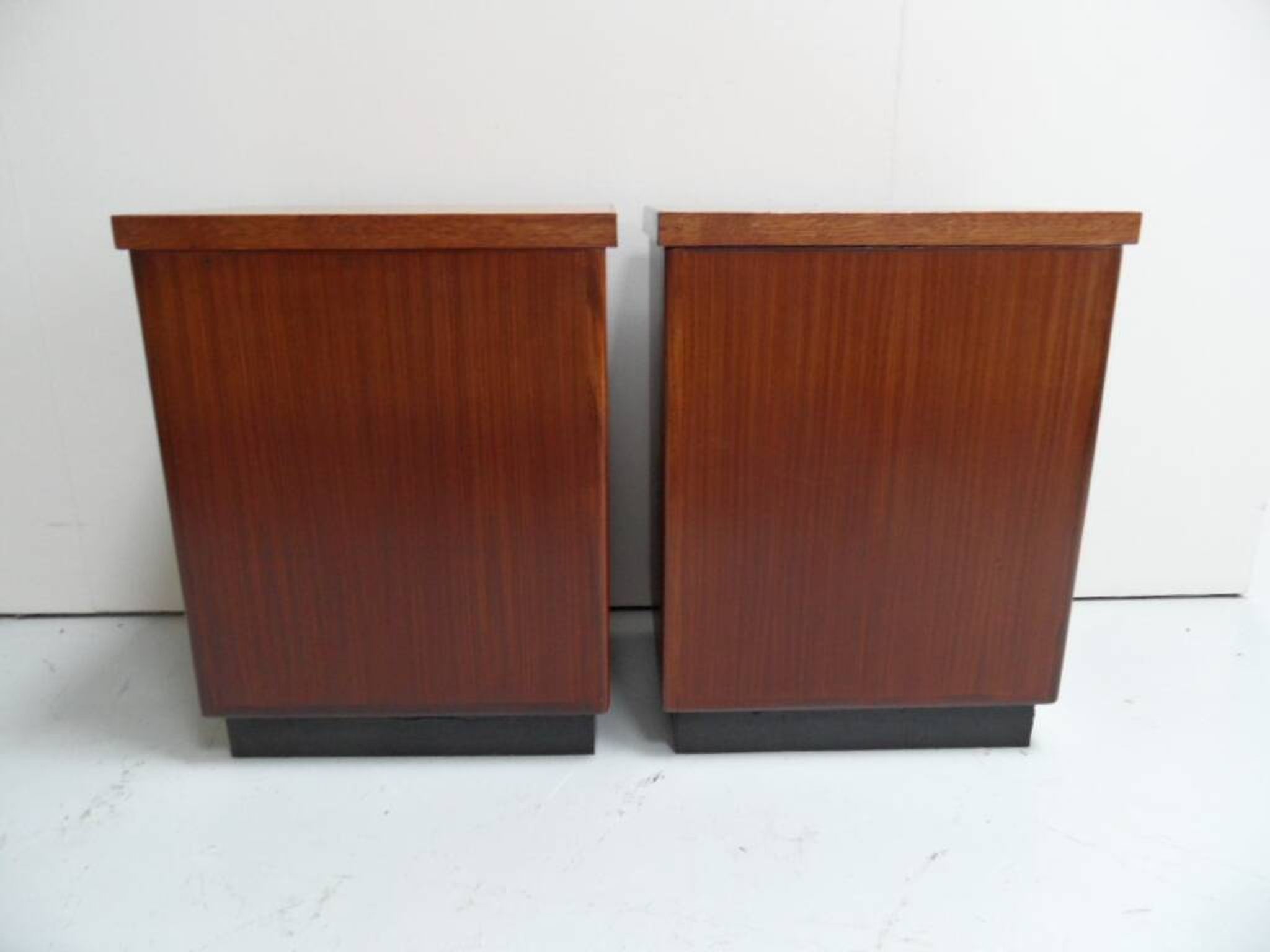 Mid century set of 2 mahogany filing cabinets