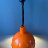 Orange Fog & Morup enamel pendant lamp by Joe Hammerborg