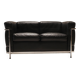 Cassina LC2 vintage two-seater sofa by Charlotte Perriand and Le Corbusier