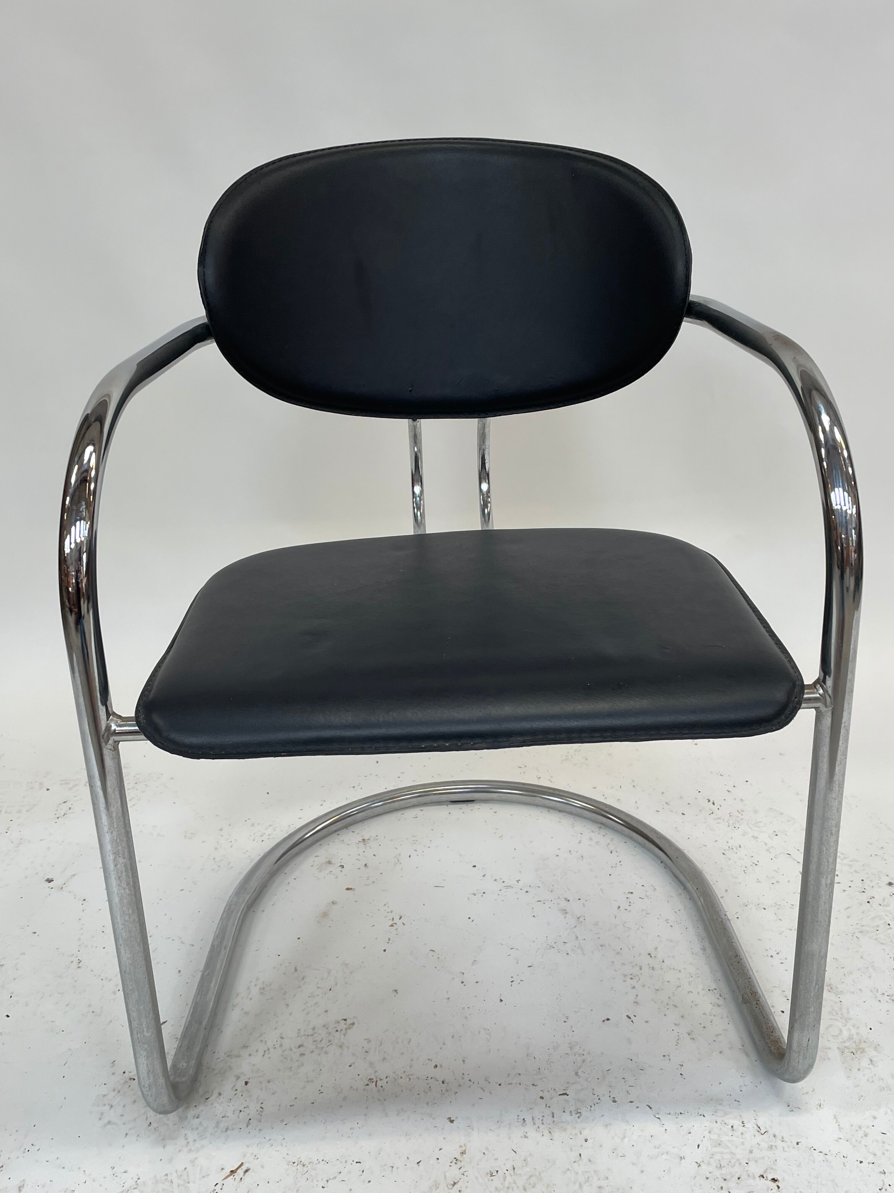 Vintage dining chair effezeta made in Italy design chrome