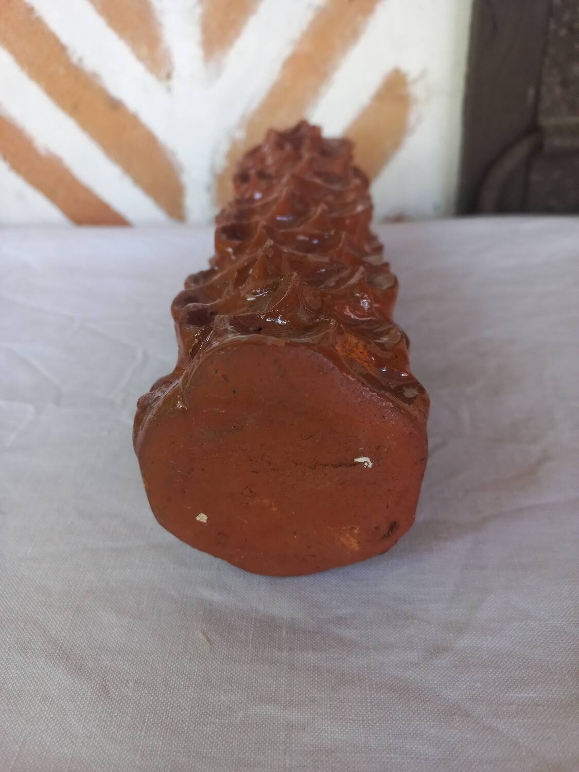 Enamelled earthenware vase