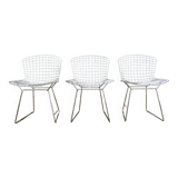 3x original Knoll Bertoia side chairs chroom