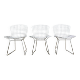 3x originele Knoll Bertoia side chairs chroom