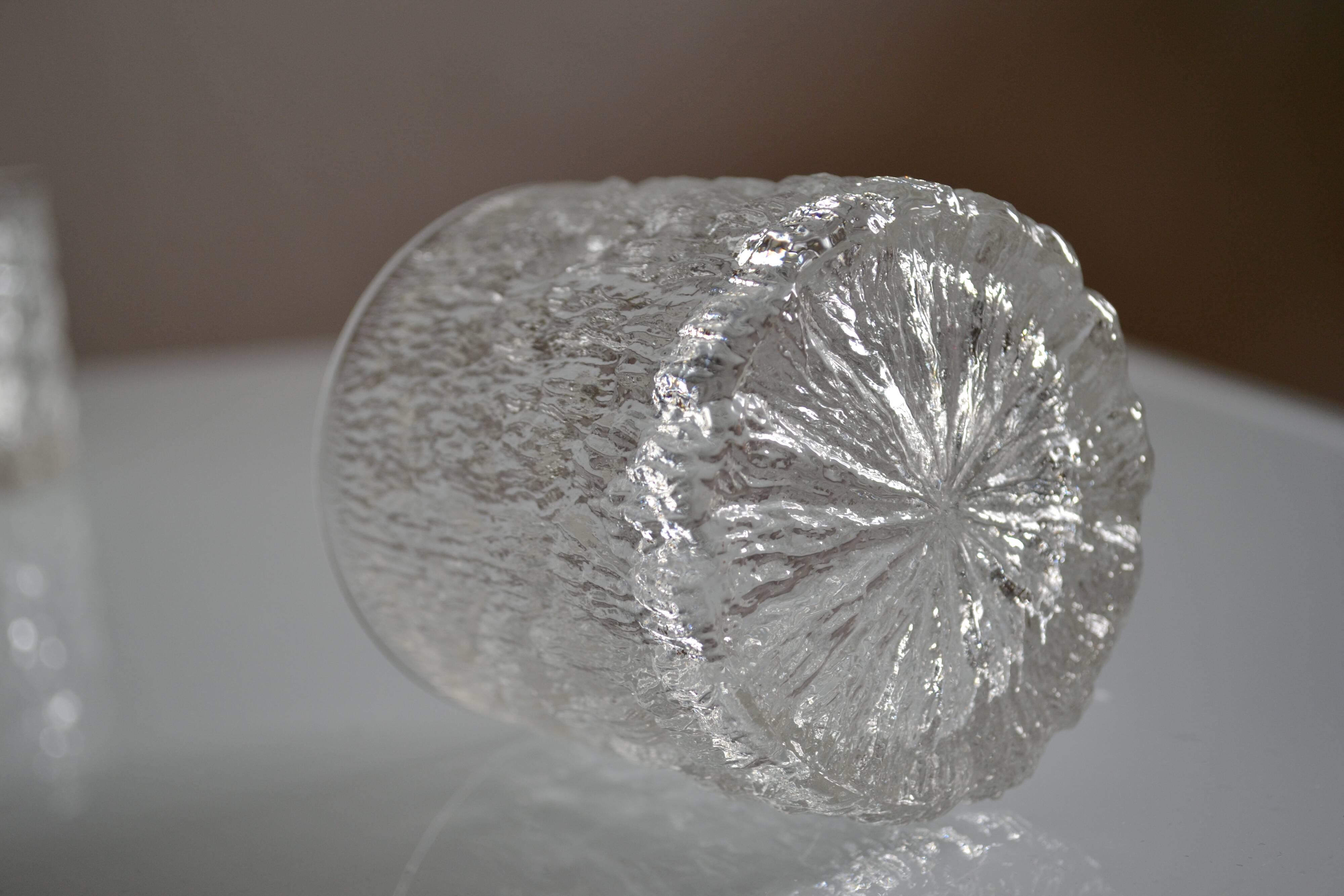 set of 6 vintage textured glasses 1980 by Charlotte Hutte @ Goebel Germany