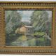 Painting painting landscape countryside river pond lake boat boat