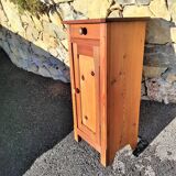Old wooden bedside table
