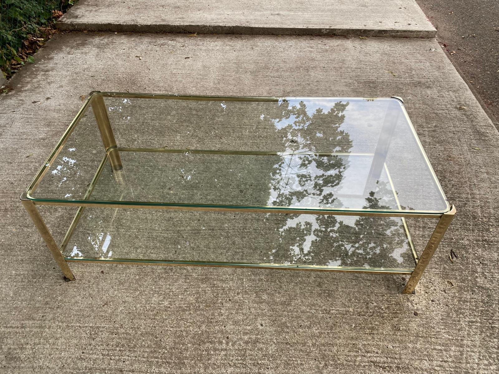 Bronze coffee table signed J.T. Lepelletier for Broncz 1960 111cm