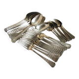 Art Deco silver-plated cutlery, silver-plated cutlery set.