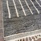 Tapis beni ouarain rayé noir et blanc 3/2m