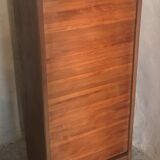 Vintage mid century wooden curtain binder cabinet