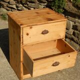 Ancien petit buffet / Meuble de métier de coiffeur en sapin