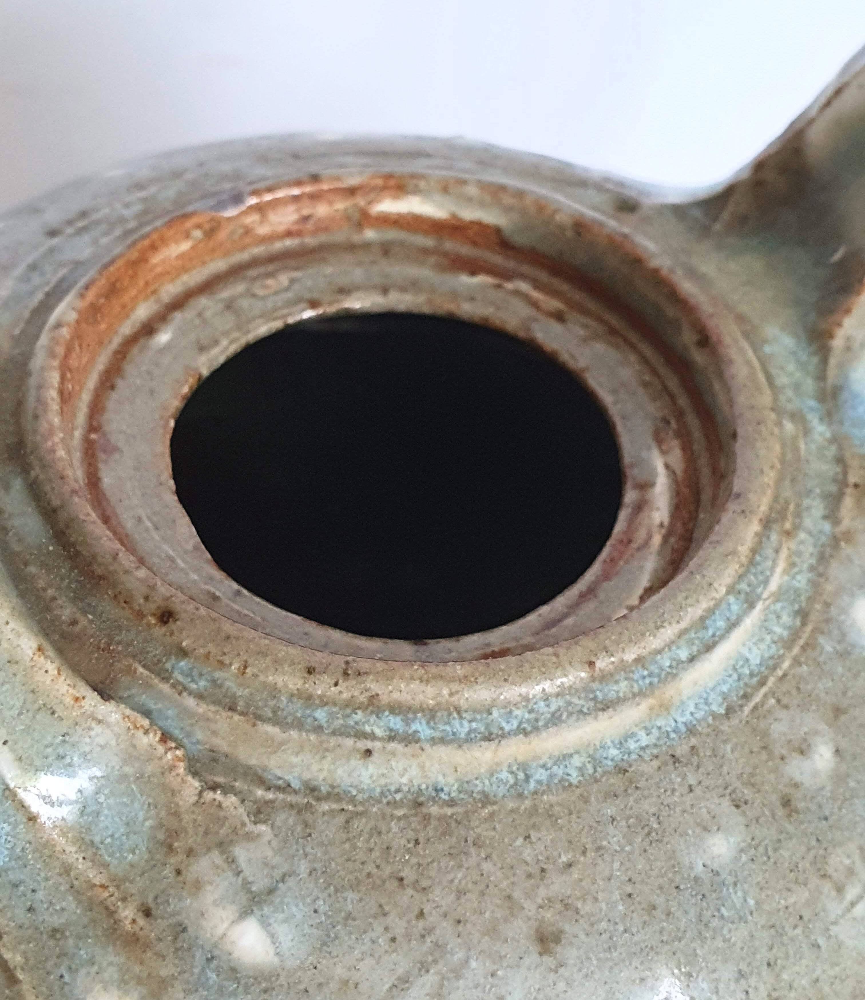 Enamelled stoneware ceramic teapot