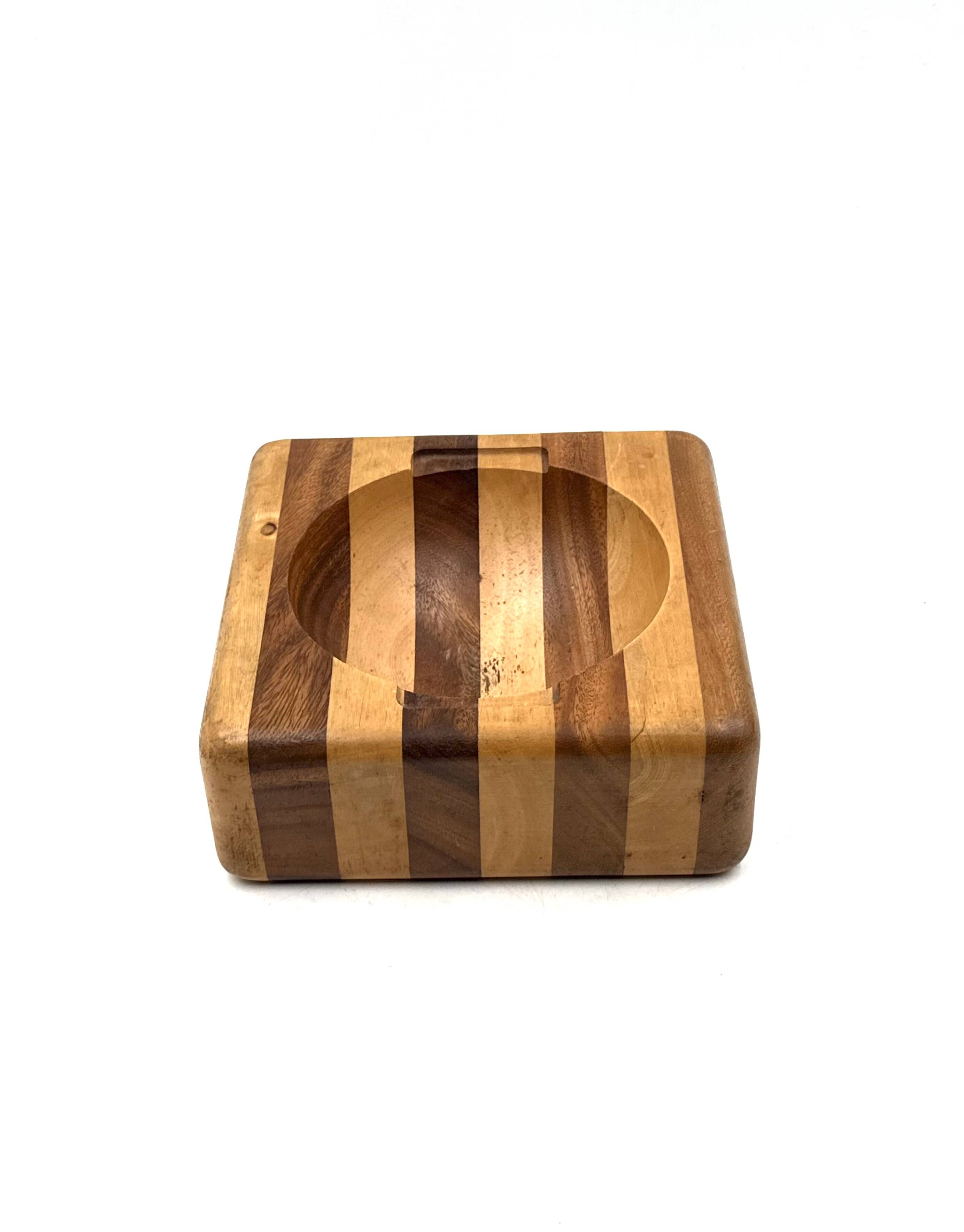 Mid-century wood ashtray / bowl, Italy ca. 1970