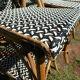 Set of 6 chairs Bistro terrace type Paris in rattan & braiding