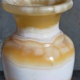 Baluster vase in real vintage honey onyx stone 25 cm