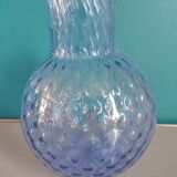 Old luminaire blown glass color blue ball