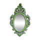 Small green wooden mirror